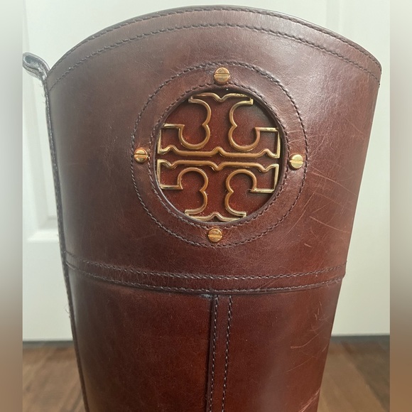 Tory Burch Kiernan Tall Brown Riding Boots Size 8 - Picture 9 of 13